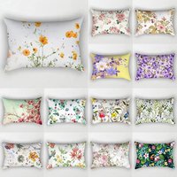 Rose Red Flower Rainbow Pattern Print Decorative Bedroom Living Room Office Cushion Cover Home Decor Rectangular Pillowcase