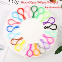 10/50/100/1000pcs Colorful Plastic Lamp Shape Buckle Snap Hook Lobster Clasp for Handmade Jewelry Making Keychain Random Color
