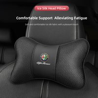 Keychain High-end Ice Silk Car Seat Headrest Memory Foam Comfort Pillow Auto Interior For Alfa Romeo 4C 159 166 Giulia Giulietta