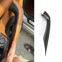Poignée de porte pour BMW série 5 G30 2017 2018 2019 2020 2021 2022 2023, 2 pièces, aspect carbone ABS, noir brillant, revêtement d'habillage intérieur mat