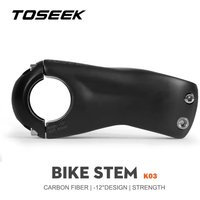 TOSEEK K03 Matte Black Carbon Fibre Stem MTB/Road Bike Stem 12 Degrees Bicycle Stems 31.8mm Handlebar Stem 100/110/120/130mm