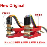 1PCS Test stand PCB clip Single/double 2.54 2.0 1.5 1.27mm spacing Clamp Fixture pogo pin Download Program Burn with Box DuPont