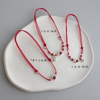 La Monada 27cm Red Thread For Hand 925 Sterling Silver Bracelet Women Rope Thread Bracelets For Women Silver 925 Flower Red Bell