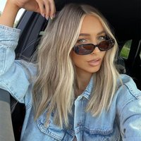 Highlights Ash Blonde Futura Wig 14" Loose Wave Synthetic Lace Front Wig Shoulder Length Realistic Hairline Daily Wear&Go Wig