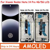 6.67"AMOLED Note14Pro Display For Xiaomi Redmi Note 14 Pro 4G/5G 24116RACCG 24090RA29G LCD Touch Screen Digitizer Assembly