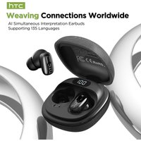 Auriculares Traductor DeIdioma 2026 HTC NE75 AI Real-Time Translator 3D Surround Sound Comfort Fit for Travel Gaming Earphones