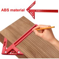 ABS material, hole pattern center marking ruler, marking lines, 45/90 degree right-angle measuring ruler, woodworking measuring