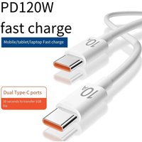 120W 10A PD Type-C to Type-C Fast Charging Data Cable 0.25/1/1.5/2/3M Length for Samsung Xiaomi Huawei Universal Phone Charger