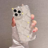 Fresh Diamond Case Suitable for Apple 16Pro/15 Phone Case, iPhone 14 Anti Drop Diamond Transparent 13 New 12Pro Protective Case