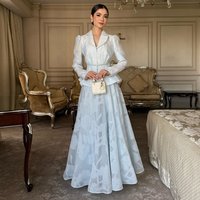 Customized V-neck 2-piece Evening Dress With Jacket Draped ILLUSION A-line Floral Party Dress Floor Length Prom Gown For Women
