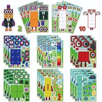 8 Sheets Cute Digital Blocks Puzzle Stickers for Cartoon Make a Face Laptop Notebook Stationery Stickers