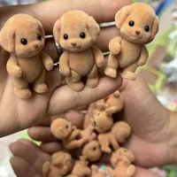 Physical Activity Forest Family Flocking Animal Poodles in Groups of Furry Figurines Dog Models Home Decoration Ornaments