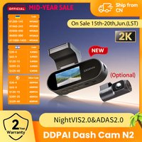 New DDPAI 2K Dash Cam N2 Support Front and Rear 2K NightVIS ADAS2.0 APP Control 24H Parking monitoring