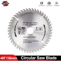 HAMPTON 136mm Circular Saw Blade Disc 48 Teeth Wood Cutting Tool Bore Diameter 20mm Carbide TCT Saw Blade For Woodworking Tools