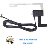 15dBi Active DAB Car Radio Head Unit Aerial Antenna Windshield Mount with 5V Automotive Digital SMB Plug Signal Receiver