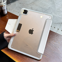 For iPad Air 11 10th 4 5 10.9 13 Leather Case iPad 12th 11th pro 11" 10.2 9th 7th 8th 10.5 9.7 Acrylic Hard Magnetic Fold Cover