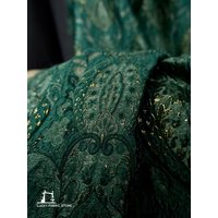 Exotic, royal style, European bright silk blend, three-dimensional texture, embossed jacquard fabric, designer fabric