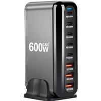 600W USB-C Ladegerät, 100W USB-C Netzteil, Geeignet zum Laden mehrerer Telefone, GaN III 8-Port Schnell-Ladehub; PD 3.1 140W Laptop-Ladegerät Kompatibel mit MacBook Pro/Air, Dell, Steam Deck, iPhone