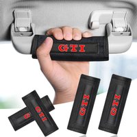 2/4Pcs Car Pull Gloves Roof Armrest Handle Protect Cover For Volkswagen GTI Passat B5 B6 B7 T4 T5 Golf 4 5 6 Tiguan Jetta Emblem