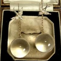 Luxury Elegant Copper Dangle Earrings with Bird Inlaid Faux Pearls Transparent Artificial Gem, Fit for Dating and Banquet Wear.