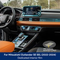 Car Interior TPU Protector Anti-scratch Film For Mitsubishi Outlander SE SEL 2022-24 Protective Transparent Stickers Accessories