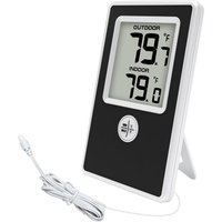 Indoor Outdoor Thermometer Wired Digital Room Temperature Monitor with Probe Sensor for Home, Office Greenhouse Aquarium