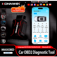 2026 KONNWEI MAXOBD Car OBDII Fault Diagnostic Tool Full System SAS SRS ABS System Deep Scan Bluetooth Connection OBD2 Scan Tool
