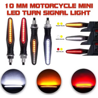 12V Motorcycle Turn Signal LED Lights White Red Amber Flowing Indicators Front Rear Light Flasher Blinker For Dirt Bike Sport
