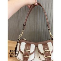 Summer 2026 New Color Blo Motorcycle Bag Single oulder Slant Carry Handbag with Zipper Soft Briti Sle Canvas Tote Bag