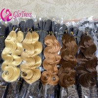 Premium 24 Inch Body Wave Crochet Human Hair #613 #27 Natural Color Miracle Knot Braids Remy Bulk Hair Extensions for Women 50g