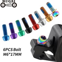 MUQZI 6pcs M6x17mm Disc Brake Caliper Bolts Bike Stem Bolt MTB Crank Arm Screw With Washer Bicycle Parts