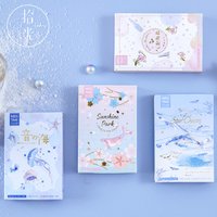 28PCS Dream Of Blue Sea Series Lomo Card Set - Mini Paper Photo Cards Message Card Christmas Gifts