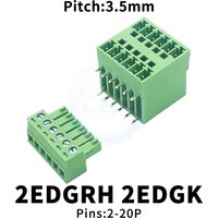 (5 Sets) KF 2EDGRH 2EDGK 3.5mm Double Plug PCB Terminal 15EDGK 3.5 Double Row Bend Pin Header with Plug Set 2EDGRH/K-3.5 2-20Pin