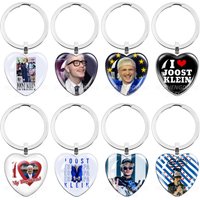 I Love My Boyfriend Joost Klein Funny Meme Glass Cabochon Heart Shaped Pendant Keychain Accessories Jewelry Charm Gift