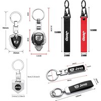 3D Metal Leather Car Keychain for Jeep Renegade Wrangler JK JL Grand Cherokee Fashion Auto Key Ring Pendant Interior Accessories