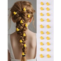 5pcs/10pcs Cute Resin Duck Hair Clips for Girls, Sweet Yellow Bath Toy Inspired Set for Daily Hairstyles