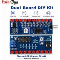 Estardyn NE555+CD4017 LED Flowing Water Light Chaser DIY Kit Soldering Practice Board for Kids Electronic Learning Lab
