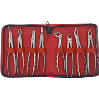 8pcs Dental Tooth Extracting Forceps kit Tooth Extraction Pliers set Dental Curved Maxillary Mandibular Orthodontic Dental tool