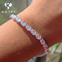 0.3/0.5/1Carat East West Set Oval Cut Moissanite Diamond Tennis Bracelets for Women 925 Sterling Silver Bracelet Anniversary