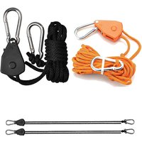 5m Adjustable 8inch Lanyard Hanging for Outdoors Camping Grow Plant Lamp Rope Ratchet Hanger Pulley Lifting Pulley Hook