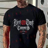 Motorcycle WEST COAST CHOPPERS Script Men T-Shirt Moto Cotton Summer O-neck Short Sleeve Fashion Hip Hop Tee