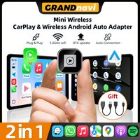 Smallest 2IN1 Wireless CarPlay Adapter MINI Ultra Android Auto Box USB Dongle Plug and Play for OEM Car Seamless Connection