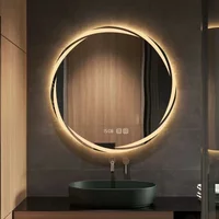 Bathroom Mirror 50 cm Round Anti-fog LED Backlit HD Wall Mounted Vanity Mirror Shatterproof Dimm Smart mirror