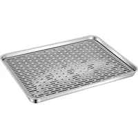 304 Stainless Steel Tea Tray Thickened Square Drain Plate With PP Grid For Kitchen Dish Drying And Vegetable Washing Tool