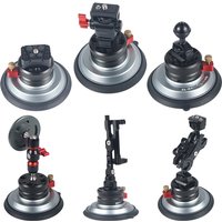 4" Strong Powerful Hand Pump Vacuum Suction Cup 1/4" 3/8" ARRI Hole Quick Release Bracket for Car Photography Phone Holder
