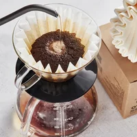 50/100PCS Basket Coffee Paper Filter Pour Over Filter Papers Machine 155*45mm , Fits B75 Coffee Dripper &1-2 Cups Basket Dripper