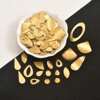 Eco-friendly brass geometric pendant brushed metal accessory for women's jewelry crafting, a charming decorative component