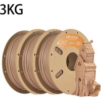 ERYONE 3KG Wood PLA Filament 3D Printer PLA Filament 1.75mm +/- 0.03mm, PLA Filament 1KG Spool Value Pack