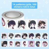500 pieces of Chanel Q version stickers Demon Slayer peripheral cartoon cute mobile phone case decoration roll sticker gift