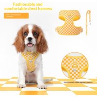 Checkered Dog Harness for Small Dogs, Pet Leash, Stress-Relief Dog Walking Harness, Anti-Escape Dog Harness